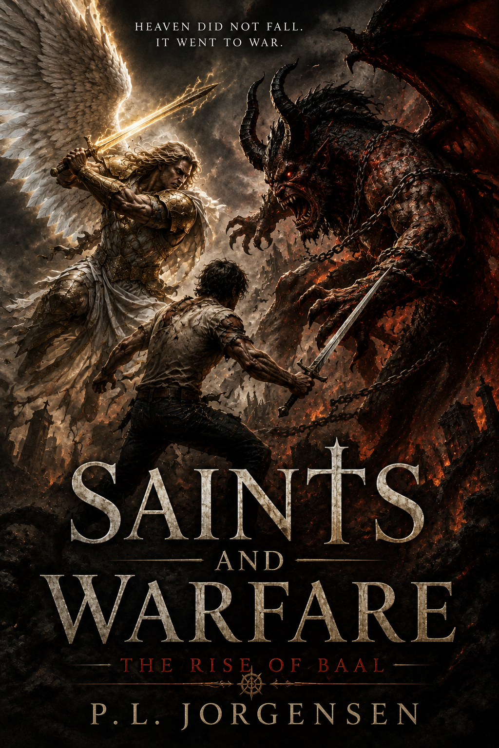 Saints and Warfare: The Rise of Baal — book cover by P.L. Jorgensen
